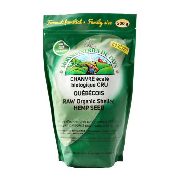 Chanvre écalé biologique cru sans gluten