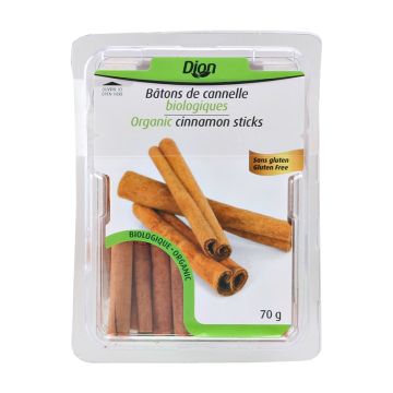 Bâtons de cannelle biologiques sans gluten