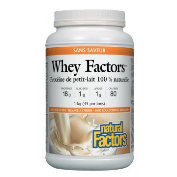 Whey Factors Protéines de petit-lait sans saveur 38 portions