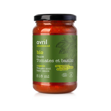 Sauce tomates basilic biologique pour pâtes