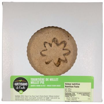 Tourtière biologique de millet Croute farine de blé