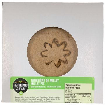Tourtière biologique de millet Croute farine de blé