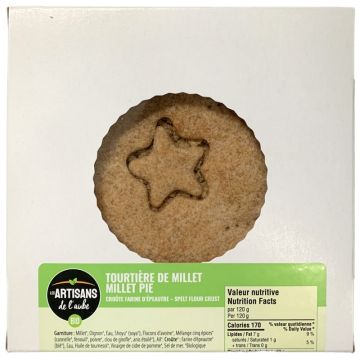 Tourtière biologique de millet  Croûte farine d'épeautre