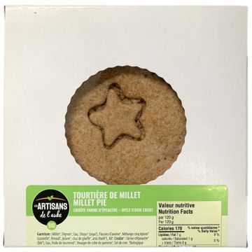 Tourtière biologique de millet  Croûte farine d'épeautre