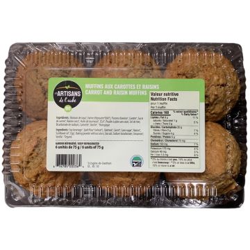 Organic muffins - Carrot and raisin