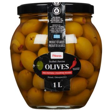 Olives farcies aux poivrons rouges