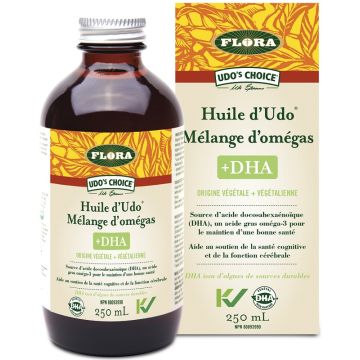 Huile d'Udo biologique - Mélange d'oméga 3-6-9 + DHA