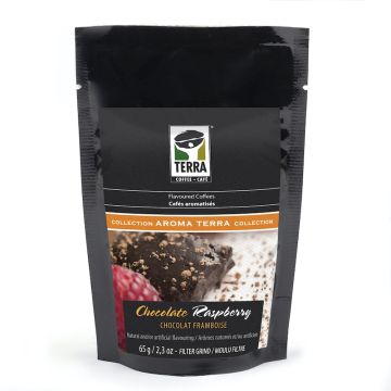 Café responsable moulu filtre aromatisé - Chocolat framboise 65 g