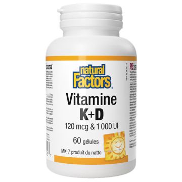 Vitamine K 120 mcg + vitamine D 1 000 UI - Système immunitaire