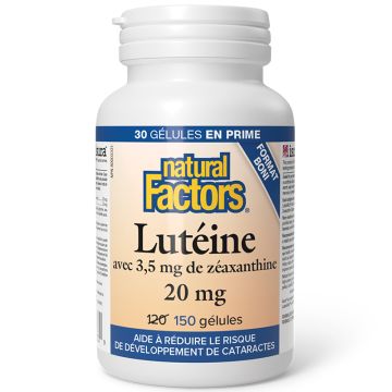 Lutéine 20 mg avec 3,5 mg zéaxanthine - Santé de yeux cataractes