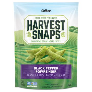 Harvest Snaps - Baked green pea snacks Black pepper 