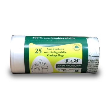 Sacs biodégradables - Ordures 19'' x 24''