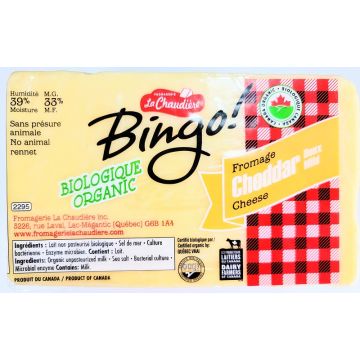 Fromage biologique Bingo sans lactose - Cheddar doux