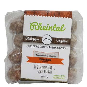Saucisses biologiques congelées  - Italiennes fortes