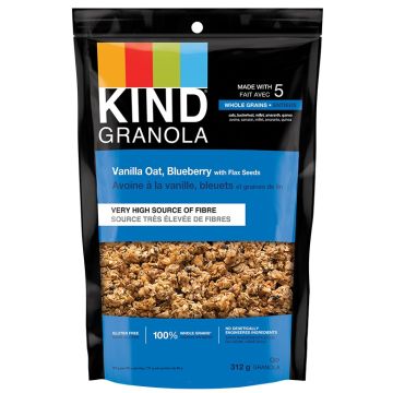 Granola sans gluten - Vanille, bleuets et graines de lin