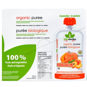 Purée biologique - Carottes, abricots et courges