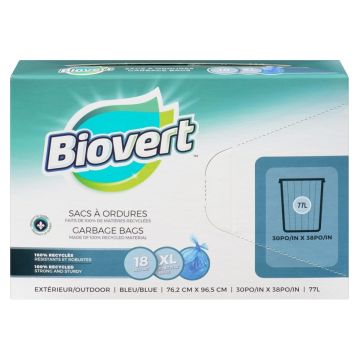 Sacs à ordures bleus - 30'' x 38'' 77 litres