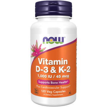 Vitamine D-3 et K-2 1000 IU 45 mcg - Santé des os et système cardiovasculaire