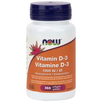  Vitamine D-3 1000 IU - Maintien des os et absorption du calcium