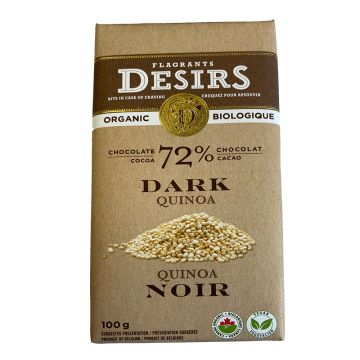 Organic dark chocolate - Quinoa, 72% cocoa