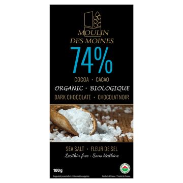 Organic Dark Chocolate - Cocoa 74% Salt Flower