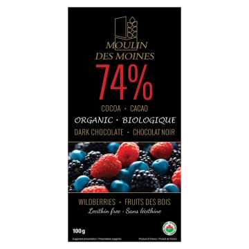 Organic Dark Chocolate - Cocoa 74% Wildberries