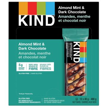 Barre aux noix sans gluten - Amandes, menthe et chocolat noir