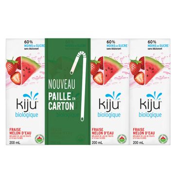 Jus fraise melon d'eau biologique