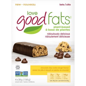 Barre collation sans gluten - Pâte à biscuits et pépites de chocolat (Boîte de 4 barres)