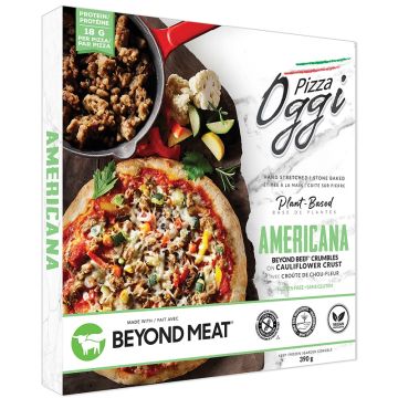 Pizza sans gluten Americana - Substitut de boeuf et croûte de chou-fleur