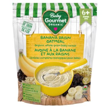 Céréales aux grains nourrissants  -  Gruau à la banane et aux raisins