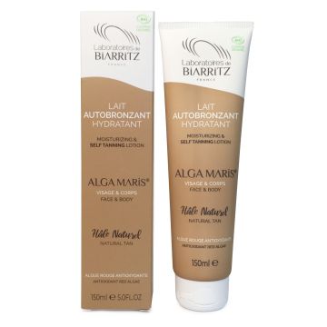 Lait autobronzant hydratant bio pour le visage et le corps