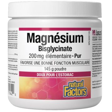 Magnésium bisglycinate 200 mg pur 50 portions - Fonction musculaire