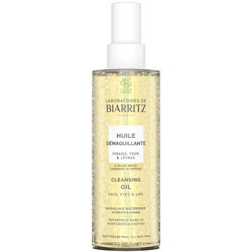 Huile démaquillante biologique pour visage, yeux et lèvres
