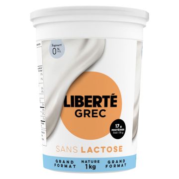 Yogourt grec sans lactose  0% Nature