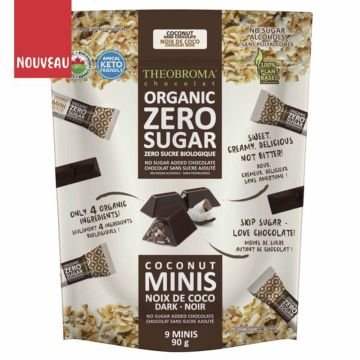 Fairtrade Organic Zero Sugar Minis Coconut Dark Chocolate 