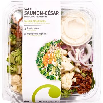 Salade César saumon  -  Avec Brocoli chou-fleur bacon