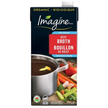 Bouillon de boeuf faible en sodium biologique