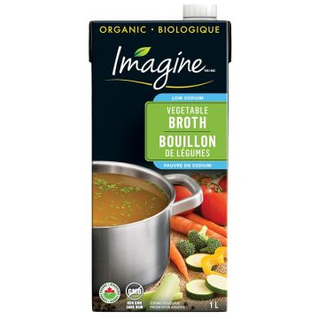 Bouillon de légumes faible en sodium biologique