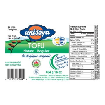 Tofu nature biologique