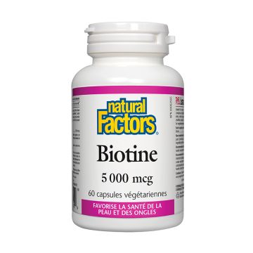 Biotine 5 000 mcg - Santé de la peau et des ongles