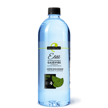 Eau de source gazéifiée arôme lime biologique