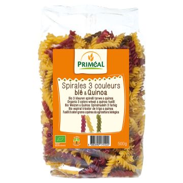 Pâtes spirales 3 couleurs au blé et quinoa