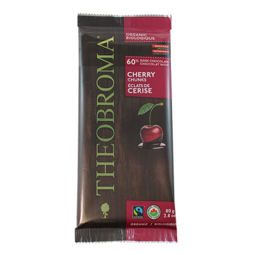 Barre chocolat noir 60% éclats cerise biologique équitable
