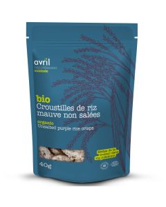 Croustilles de riz mauve non salées biologiques