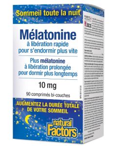 Mélatonine à libération rapide Plus à libération prolongée 10 mg - Sommeil